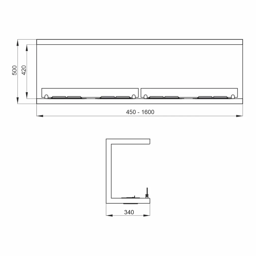 Horizon Panoramic Bioethanol Fireplace