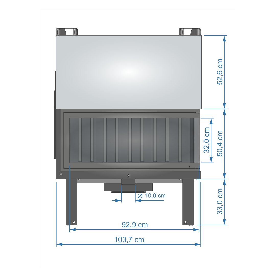 Τζάκι Αερόθερμο W 100 Corner (D1)
